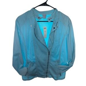 Chicos Light Blue Bomber Jacket